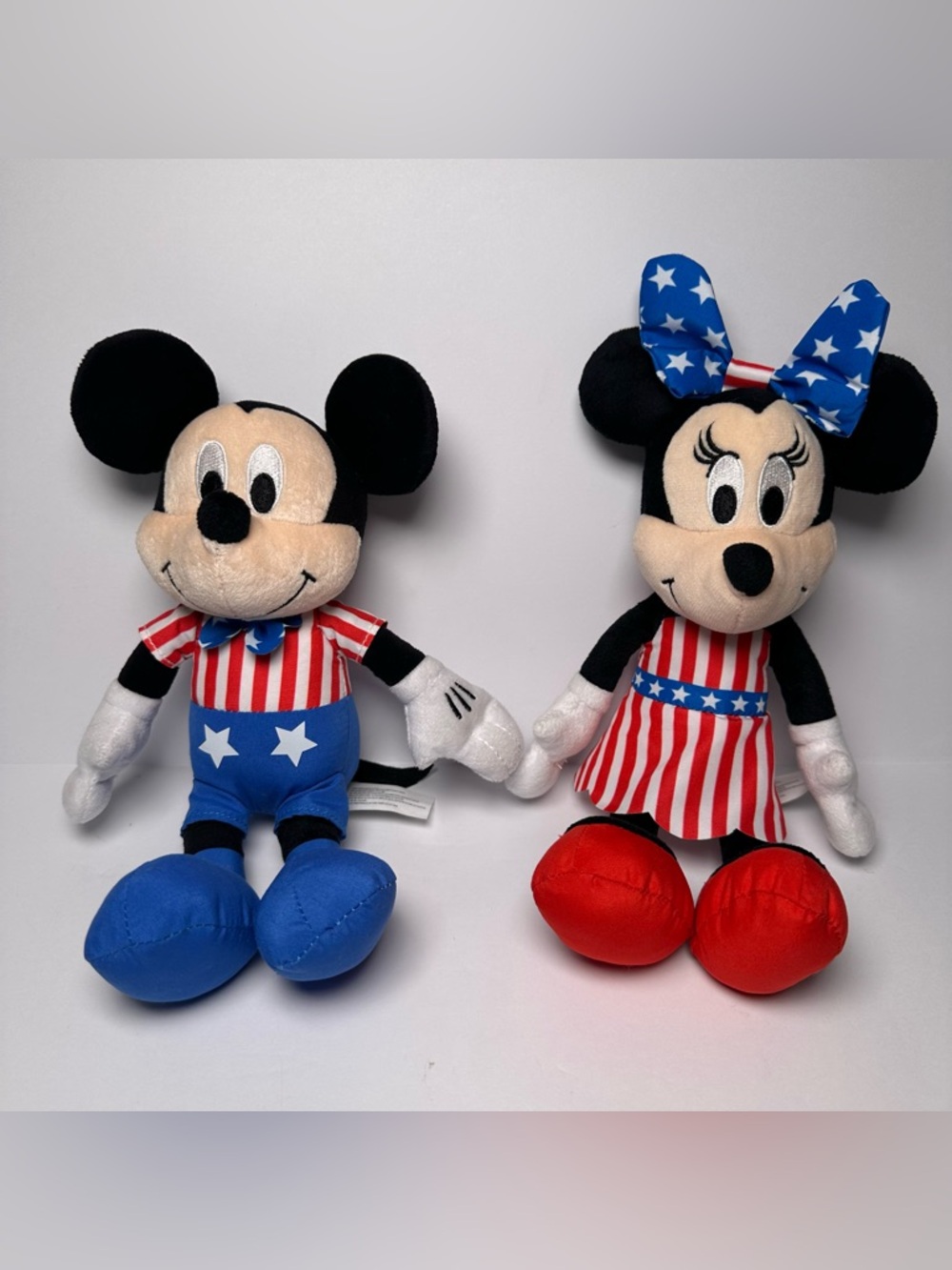 Disney Patriotic Mickey & Minnie Mouse 9-Inch Plush Set-Disneyana Americana-NWOT